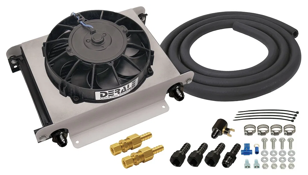 15960 – DERALE Fluid Cooler, For Engine Oil/ Transmission Fluid 13 Inch Width X 10 Inch Height X 5-5/8 Inch Depth AN ...